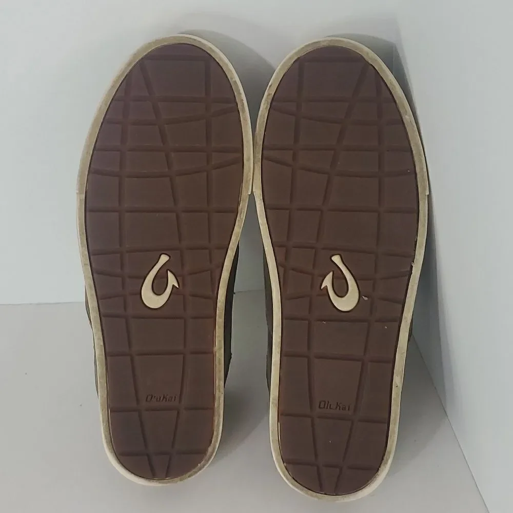 OluKai Kahu 'ILI Drop Heel Leather Men's Slip-On Shoes Size 9